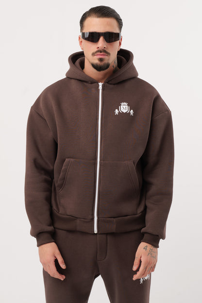 Tuta Logo Zip Brown