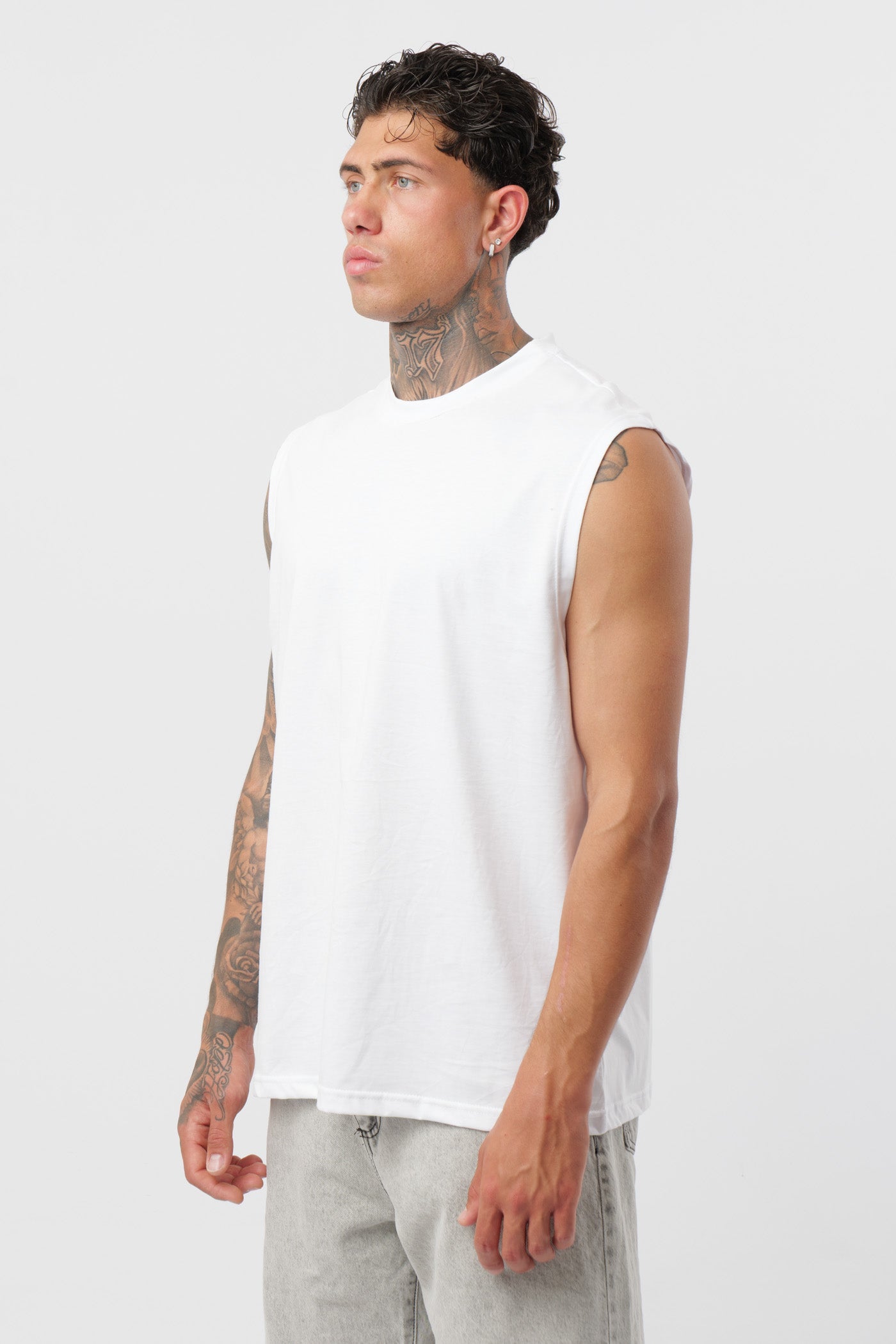 White Jersey Tank Top