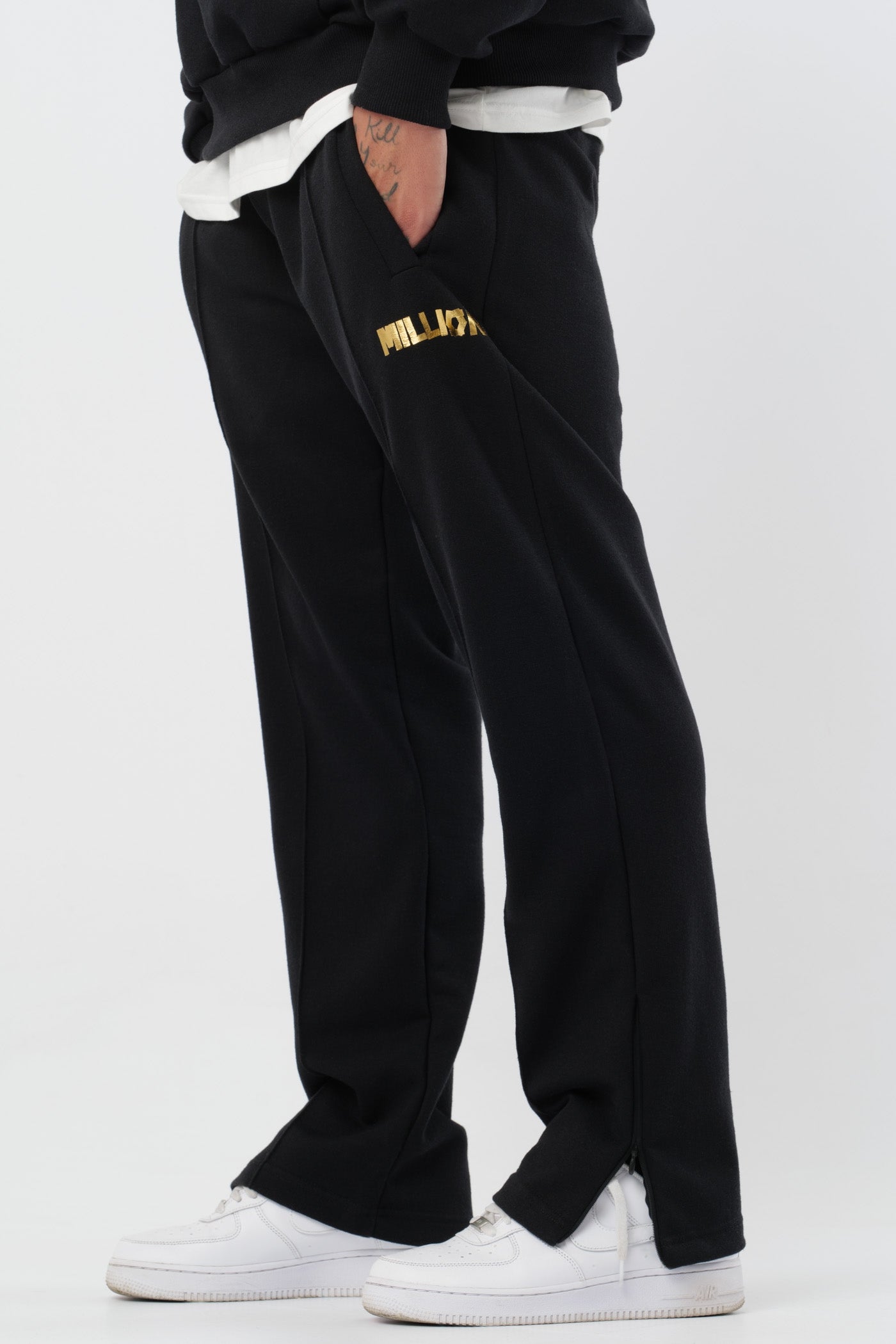 Pants con Zip Oro Lonely Nero