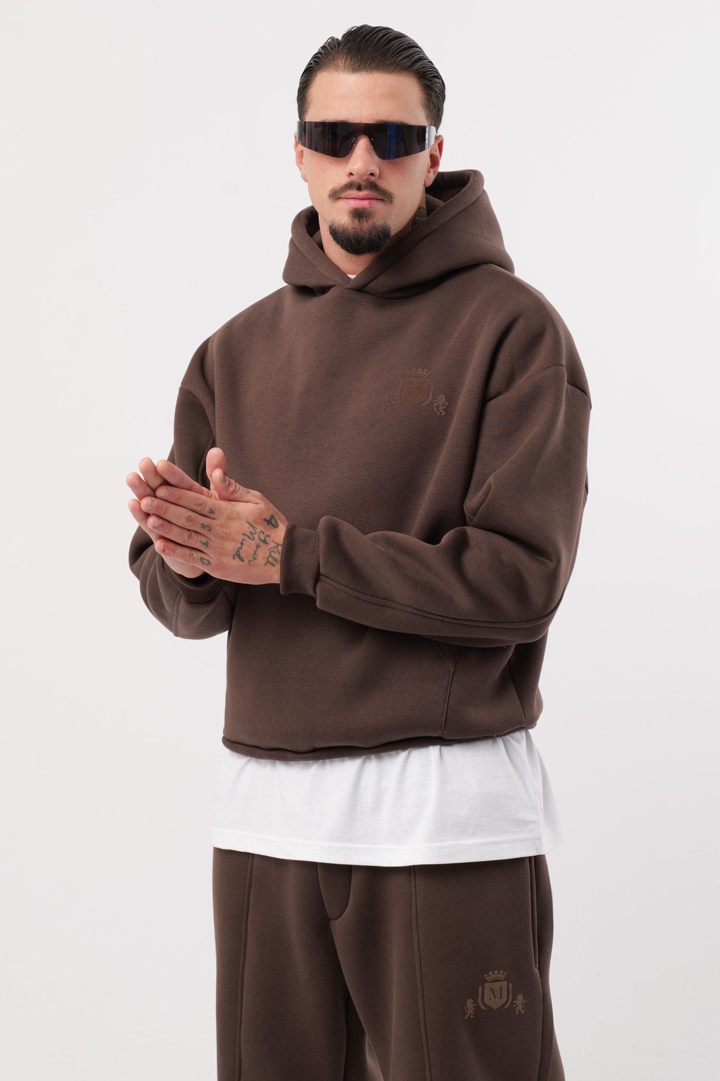 Hoodie Brown Cropped Logo